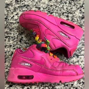 GIRLS' LITTLE KIDS' NIKE AIR MAX 90 LEATHER CASUAL SHOES - Size 12c